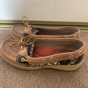 Sperry leopard print boat shoes
